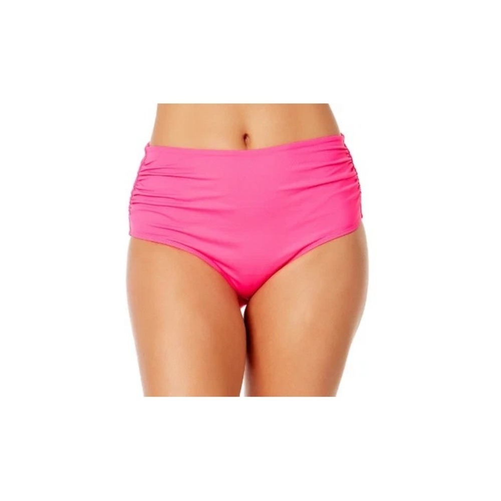 Anne Cole Hi Waist Shirred Bottom Pink Small (119)
